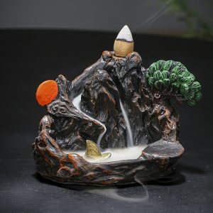 Resin Backflow Incense Burner – Creative Ceramic Aromatherapy Holder & Decorative Vase Candle Ornament
